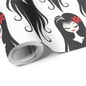 Zwart en wit leuk spook cadeaupapier (Rol Hoek)