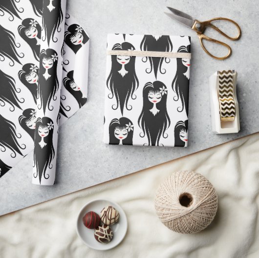 Zwart en wit leuke griezel cadeaupapier (Crafts)