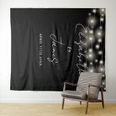 Zwart en wit licht trouwfoto achtergrond wandkleed (In Situ (horizontaal))