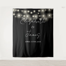 Zwart en wit licht trouwfoto achtergrond wandkleed
