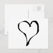Zwart en wit liefdeshartsontwerp. briefkaart (Voorkant / Achterkant)