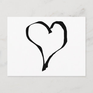Zwart en wit liefdeshartsontwerp. briefkaart
