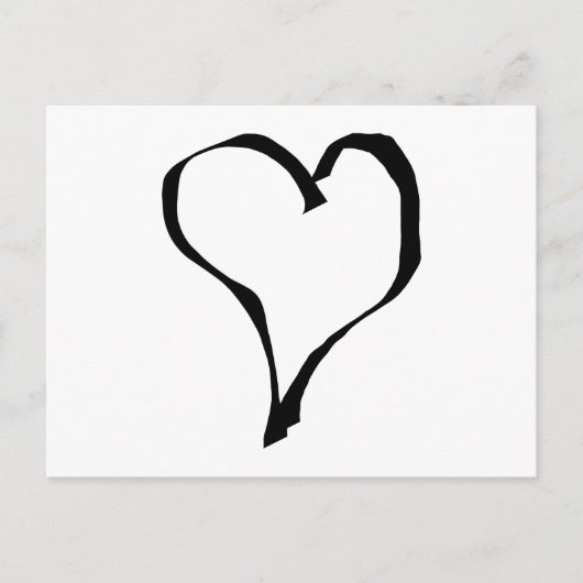 Zwart en wit liefdeshartsontwerp. briefkaart (Voorkant)