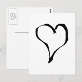 Zwart en wit liefdeshartsontwerp. briefkaart (Voorkant / Achterkant)