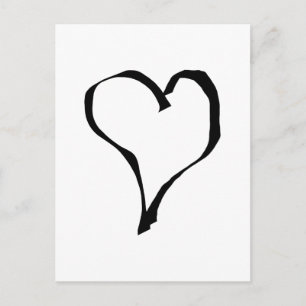 Zwart en wit liefdeshartsontwerp. briefkaart