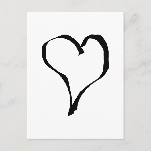 Zwart en wit liefdeshartsontwerp. briefkaart (Voorkant)