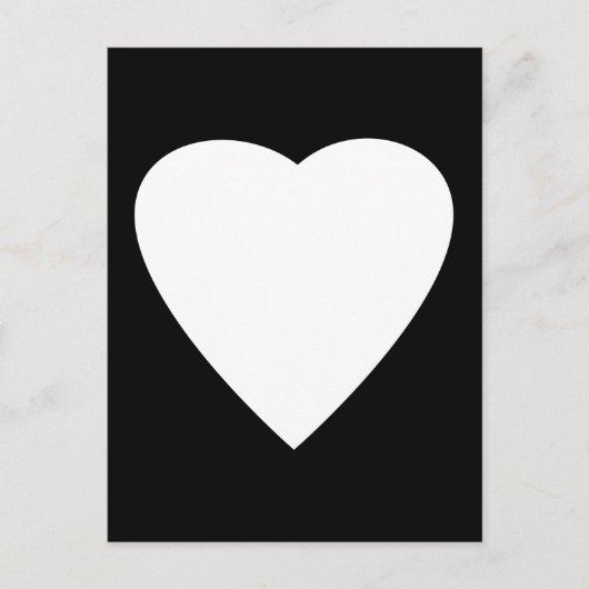 Zwart en wit liefdeshartsontwerp. briefkaart (Voorkant)