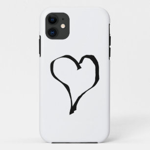 Zwart en wit liefdeshartsontwerp. Case-Mate iPhone case