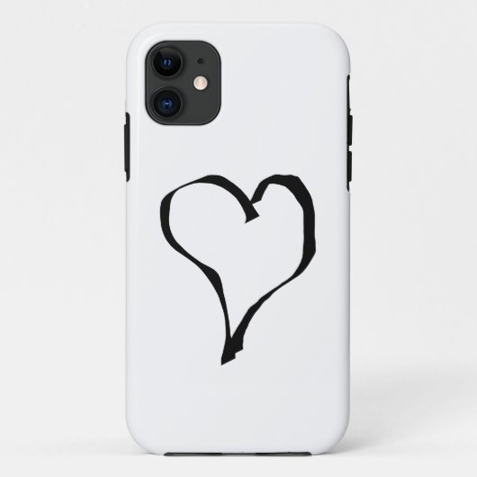 Zwart en wit liefdeshartsontwerp. Case-Mate iPhone case (Achterkant)