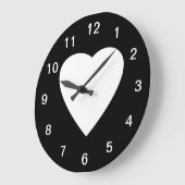 Zwart en wit liefdeshartsontwerp. grote klok (Hoek)