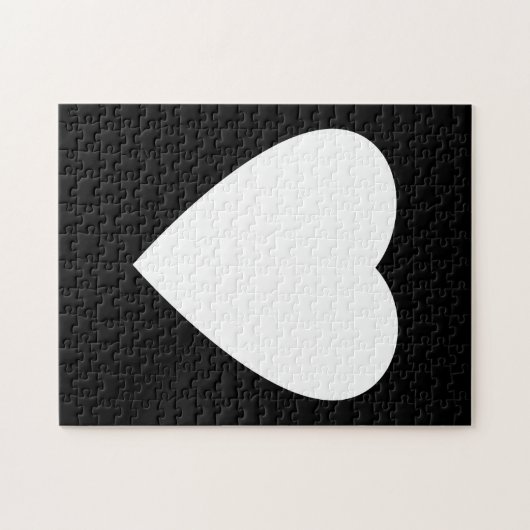 Zwart en wit liefdeshartsontwerp. legpuzzel (Horizontaal)