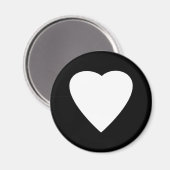Zwart en wit liefdeshartsontwerp. magneet (Voorkant / Achterkant)