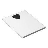 Zwart en wit liefdeshartsontwerp. notitieblok (Schuin)