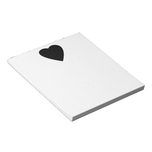 Zwart en wit liefdeshartsontwerp. notitieblok (Schuin)