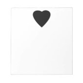 Zwart en wit liefdeshartsontwerp. notitieblok (Voorkant)
