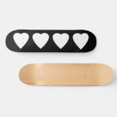 Zwart en wit liefdeshartsontwerp. persoonlijk skateboard (Horizontaal)