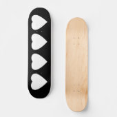 Zwart en wit liefdeshartsontwerp. persoonlijk skateboard (Voorkant)