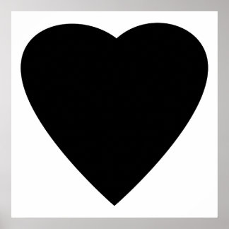 Zwart en wit liefdeshartsontwerp. poster