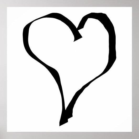 Zwart en wit liefdeshartsontwerp. poster (Voorkant)