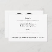 Zwart en wit liefdeshartsontwerp. RSVP kaartje (Voorkant / Achterkant)