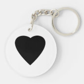 Zwart en wit liefdeshartsontwerp. sleutelhanger (Achterkant)