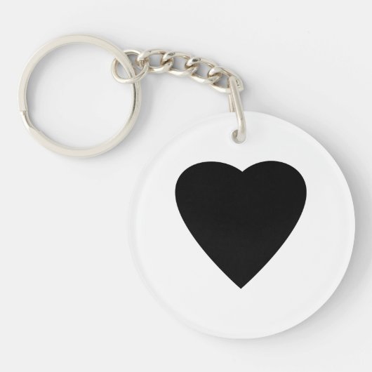 Zwart en wit liefdeshartsontwerp. sleutelhanger (Voorkant)