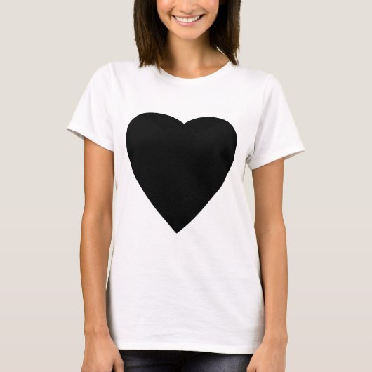 Zwart en wit liefdeshartsontwerp. t-shirt (Voorkant)