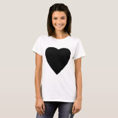 Zwart en wit liefdeshartsontwerp. t-shirt (Voorkant volledig)