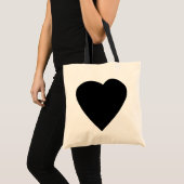 Zwart en wit liefdeshartsontwerp. tote bag (Voorkant (product))