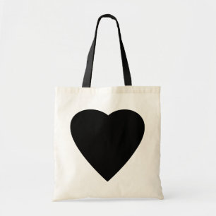 Zwart en wit liefdeshartsontwerp. tote bag