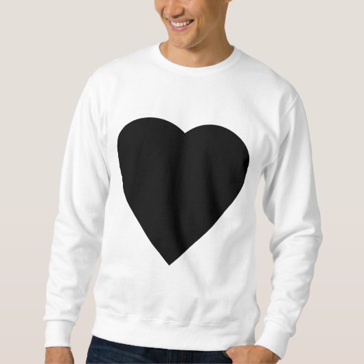 Zwart en wit liefdeshartsontwerp. trui (Voorkant)