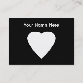 Zwart en wit liefdeshartsontwerp. visitekaartje