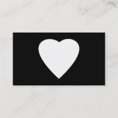 Zwart en wit liefdeshartsontwerp. visitekaartje (Achterkant)
