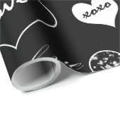 Zwart en wit, liefdesXoxo-omslagpapier Cadeaupapier (Rol Hoek)