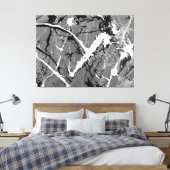 ZWART EN WIT LII - Action painting -Abstract- Canvas Afdruk (Insitu (Slaapkamer))