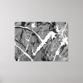 ZWART EN WIT LII - Action painting -Abstract- Canvas Afdruk (Voorkant)