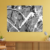 ZWART EN WIT LII - Action painting -Abstract- Canvas Afdruk (Insitu (Woonkamer))