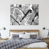 ZWART EN WIT LIII - Action painting -Abstract- Canvas Afdruk (Insitu (Slaapkamer))