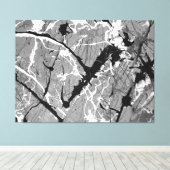 ZWART EN WIT LIII - Action painting -Abstract- Canvas Afdruk (Insitu (Houten vloer))