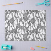 Zwart en wit Lily Pattern Tissuepapier (Craft)