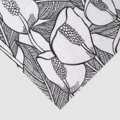 Zwart en wit Lily Pattern Tissuepapier (Detail)