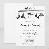 Zwart en wit lingerie douche kaart (Voorkant / Achterkant)