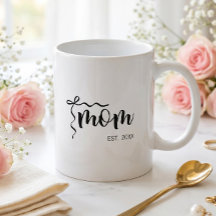 Zwart en wit lint script Moeder gevestigd Elegant