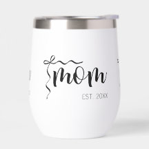 Zwart en Wit Lint Script Moeder Opgericht Elegant