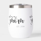 Zwart en Wit Lint Script Moeder Opgericht Elegant (Voorkant)