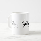 Zwart en Wit Lint Script Moeder Opricht Elegant Koffiemok (Voorkant links)