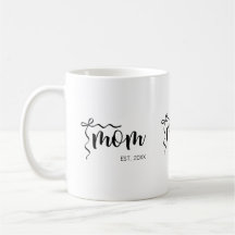 Zwart en Wit Lint Script Moeder Opricht Elegant
