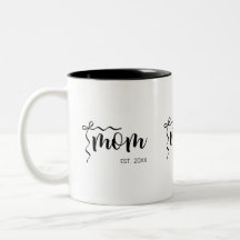 Zwart en Wit Lint Script Moeder Opricht Elegant