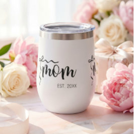 Zwart en wit lintscript 'Moeder sinds' Elegant