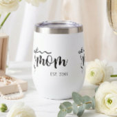 Zwart en wit lintscript 'Moeder sinds' Elegant